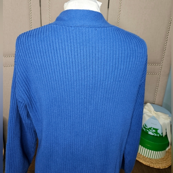 Quince 100% Organic Cotton Oversized Cardigan True Blue - Picture 5 of 16